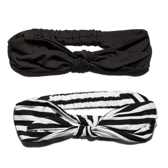 LELE SADOUGHI Timeless Classic Knotted Stretch Headbands Gift Bag Black White - Picture 3 of 8